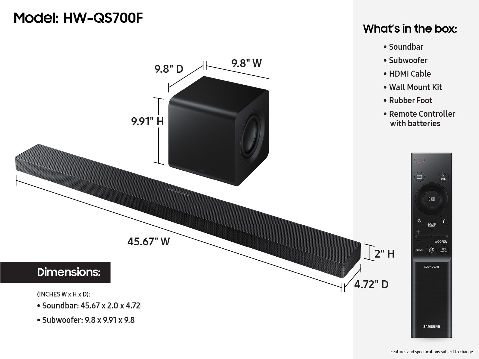 Loa thanh Samsung HW-QS700F Dolby Atmos
